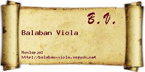 Balaban Viola névjegykártya